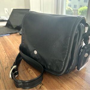 Saint Jack London Black Leather Crossbody Satchel handbag